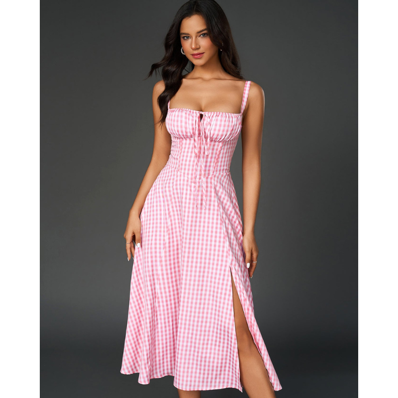 Vela™ - Cami-kjole med rynket bryst og slids i låret