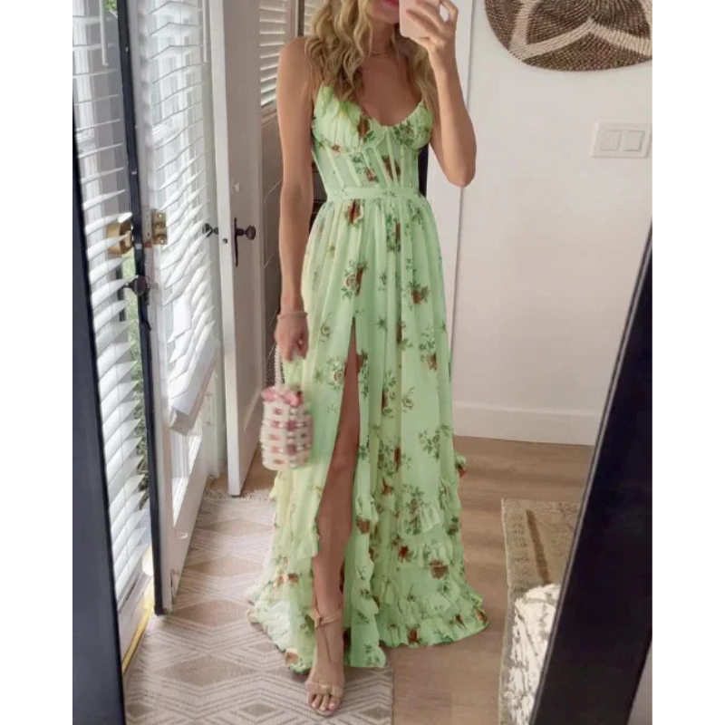 Sonja™ | Blomstret midi-kjole