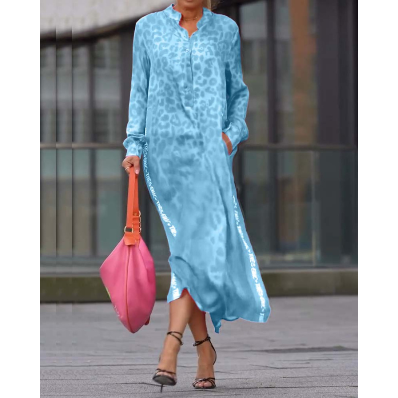 Marit™ - Langärmeliges Kleid mit Leopardenmuster