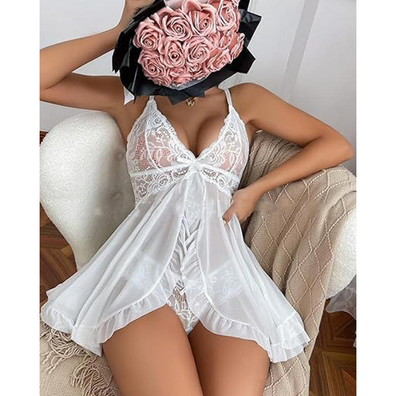 Elva™ | Forførende mesh nattøj med blonde detaljer