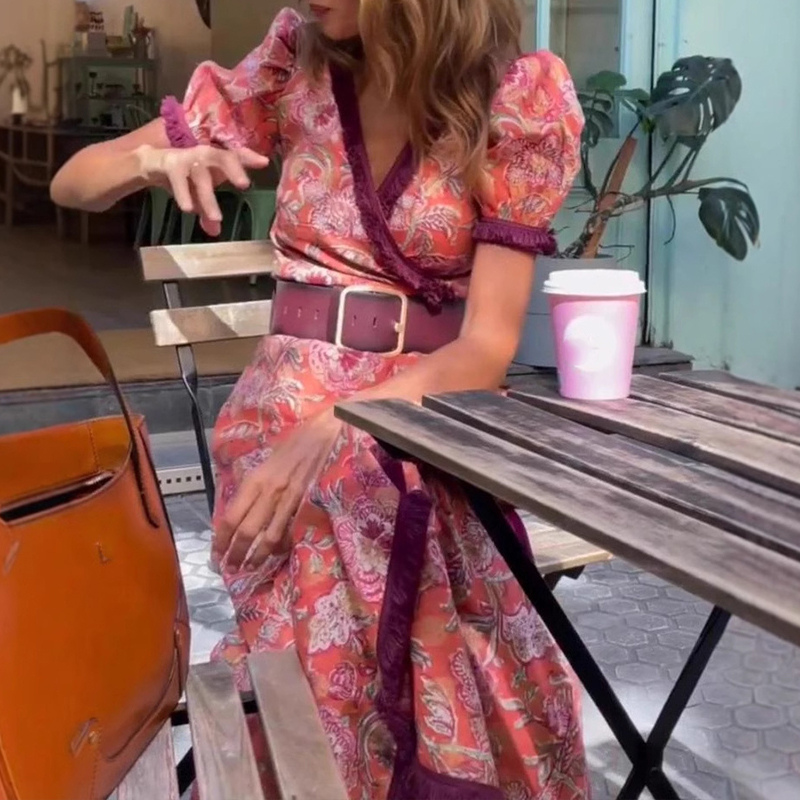 Lotte™ - Elegant lyserød maxikjole