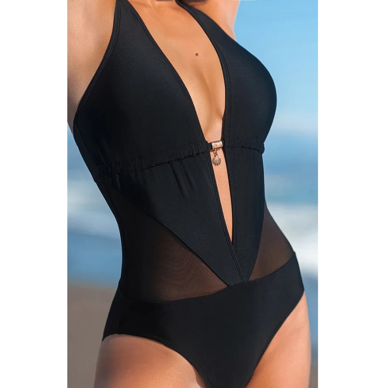 Olivia™ - Badedragt med dyb halterneck