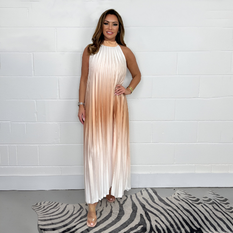 Elizah™ | Plisseret kjole med ombre