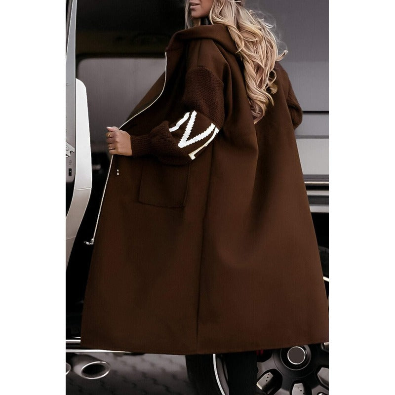 Amélie™ | Damefrakke med strikkede ærmer