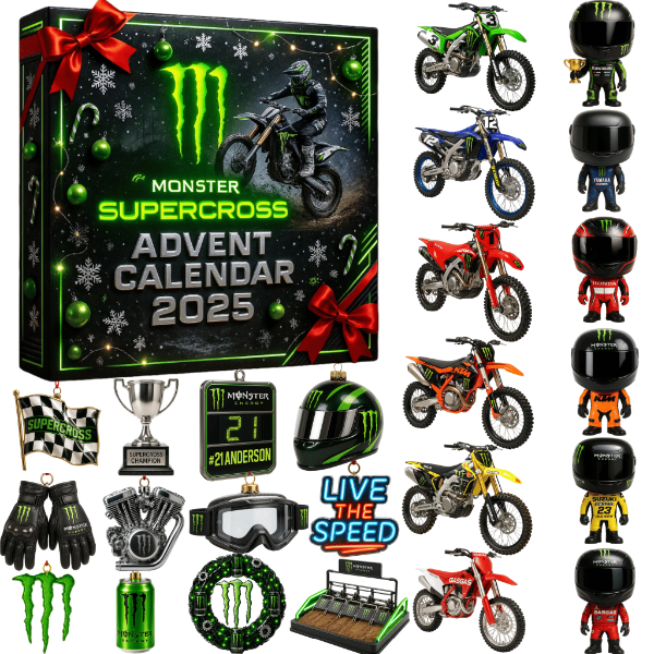 🔥 Begrænset udgave – kun 100 sæt tilbage! 🏍️ Monster Energy Supercross Julekalender 2025