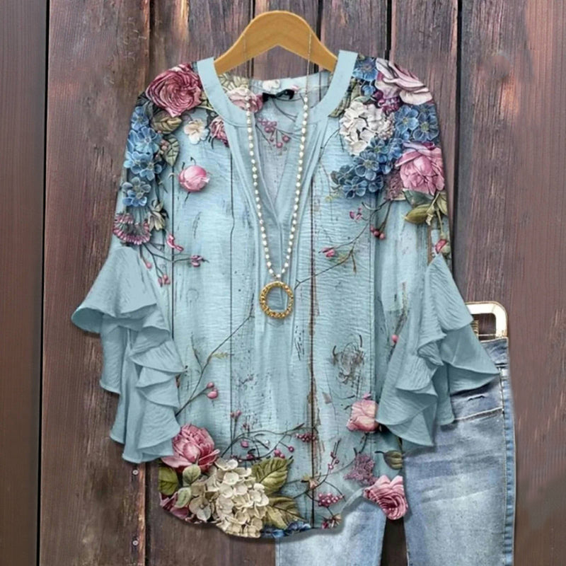 Johanne™ | Vintage bluse med blomsterprint