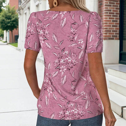 Vintage T-shirt med blomsterprint