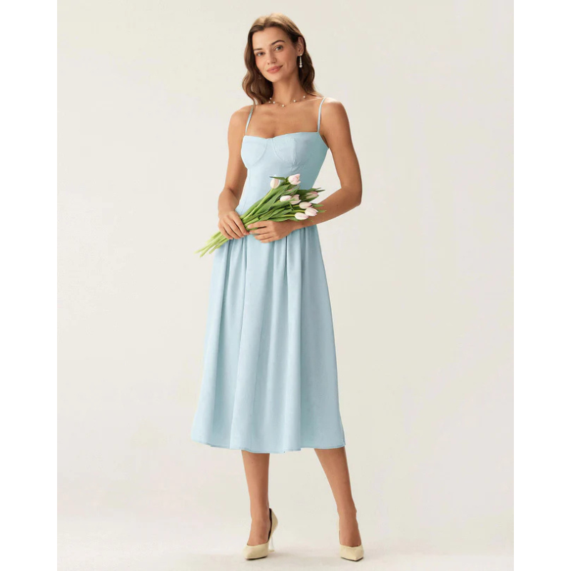 Sofia™ - Elegant midikjole med firkantet hals