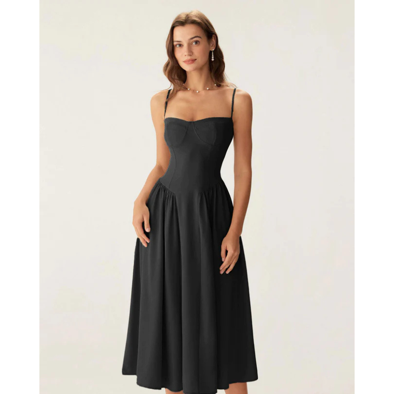 Sofia™ - Elegant midikjole med firkantet hals