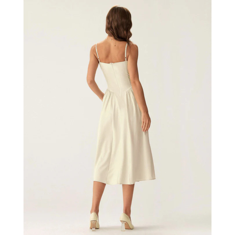 Sofia™ - Elegant midikjole med firkantet hals