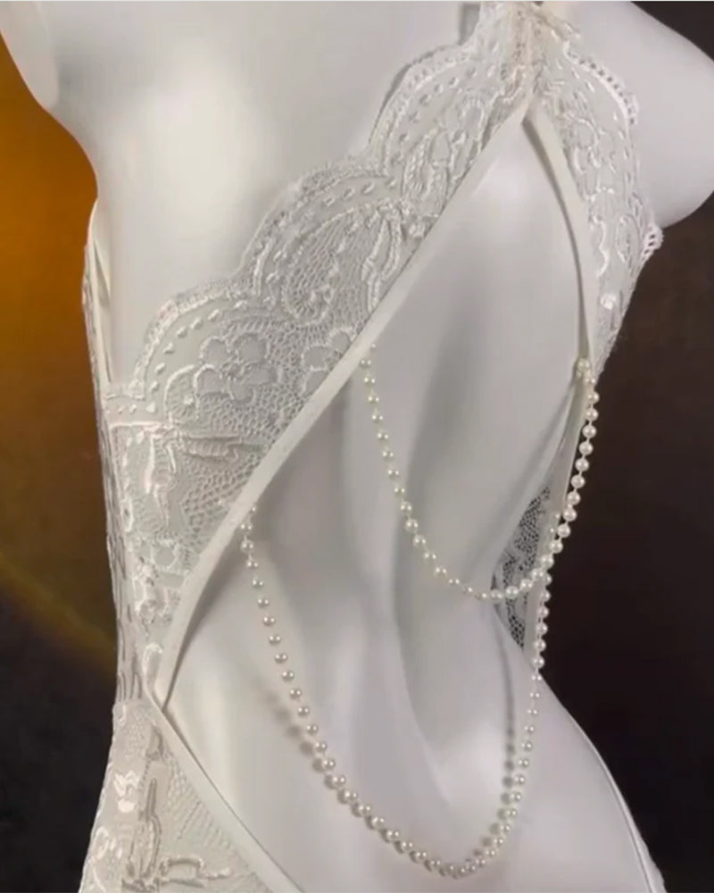 Frida™ | Blonde underkjole uden ryg i ét stykke