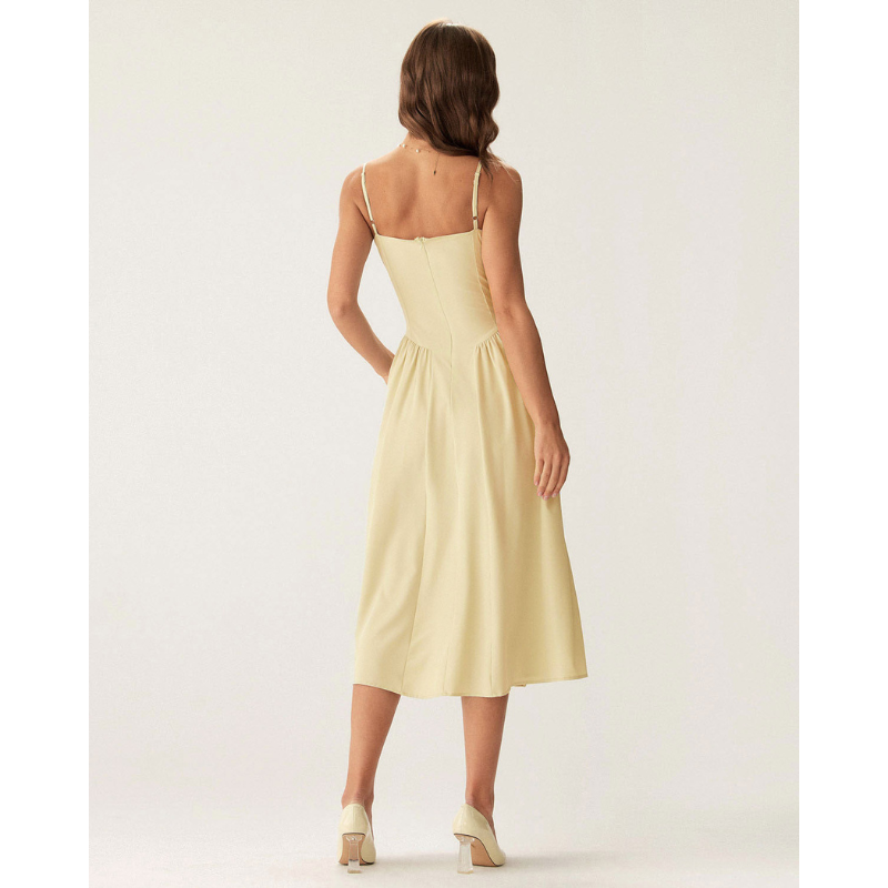 Sofia™ - Elegant midikjole med firkantet hals