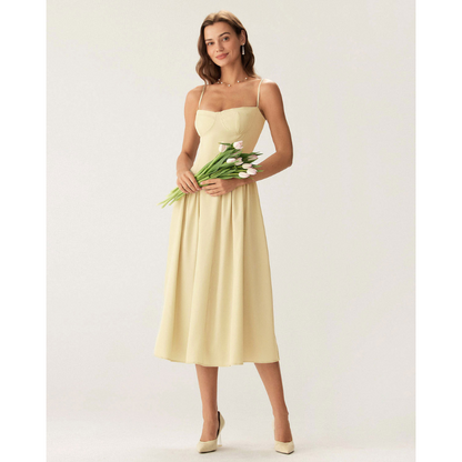 Sofia™ - Elegant midikjole med firkantet hals