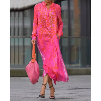 Marit™ - Langärmeliges Kleid mit Leopardenmuster