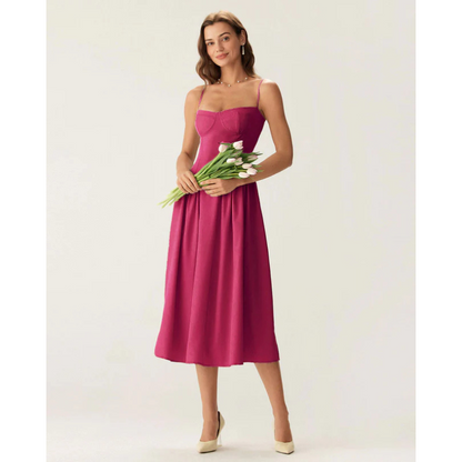 Sofia™ - Elegant midikjole med firkantet hals