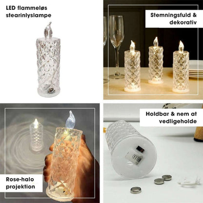 CrystalFlame™ – luksuriøs stearinlyslampe