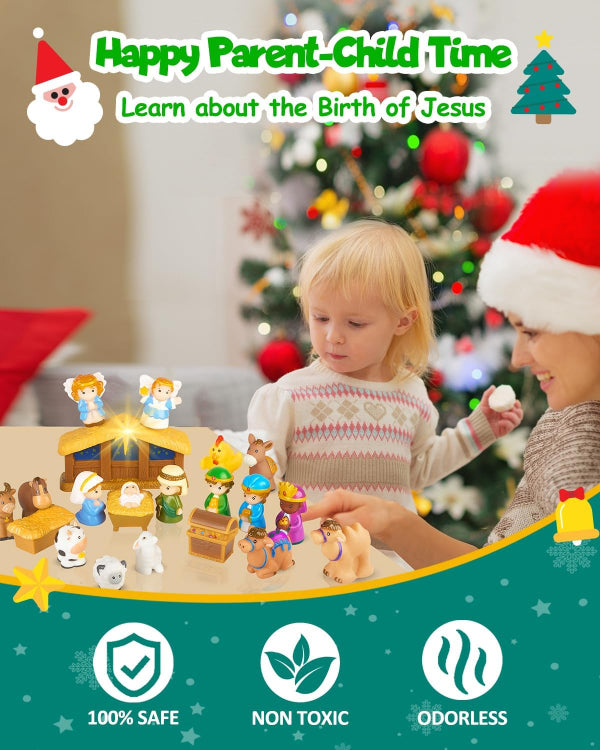 🏆 2025 Julekalender med Fødselskrubbe (25 dele) 💯 Giftfri & Lugtfri