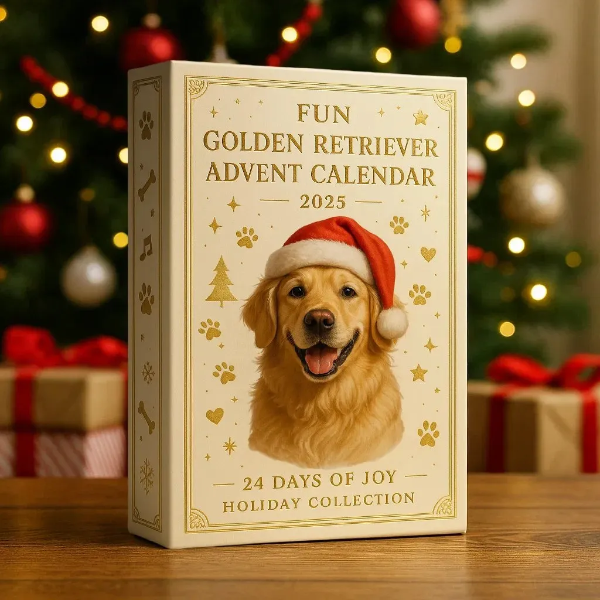 Sjov Golden Retriever Julekalender 2025