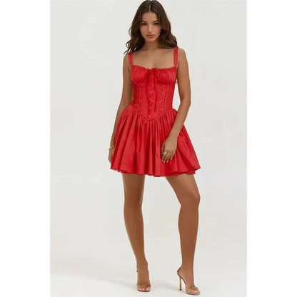 Syra™ | Robe Courte Corset Dentelle