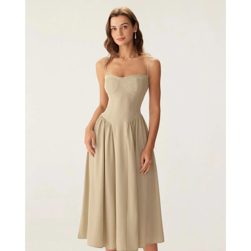 Sofia™ - Elegant midikjole med firkantet hals