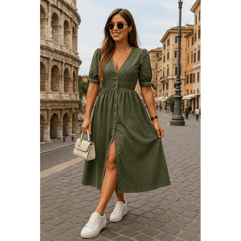 Clara Belle™ | Elegant kjole med knapper