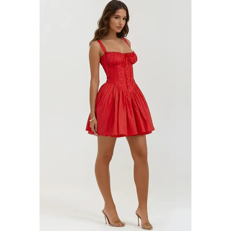 Syra™ | Robe Courte Corset Dentelle