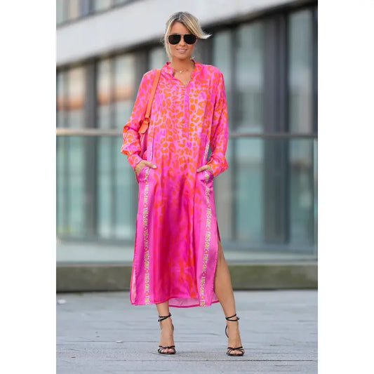 Marit™ - Langärmeliges Kleid mit Leopardenmuster