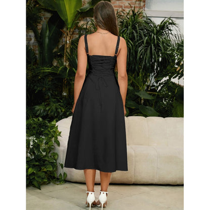 Vela™ - Cami-kjole med rynket bryst og slids i låret