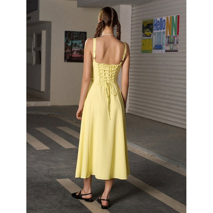 Vela™ - Cami-kjole med rynket bryst og slids i låret