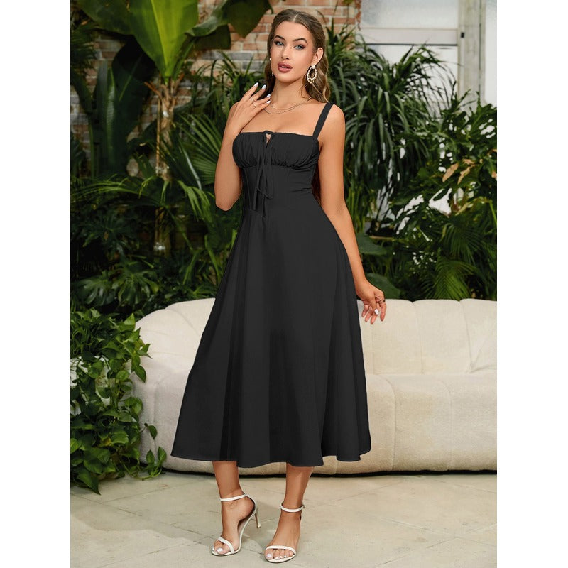 Vela™ - Cami-kjole med rynket bryst og slids i låret