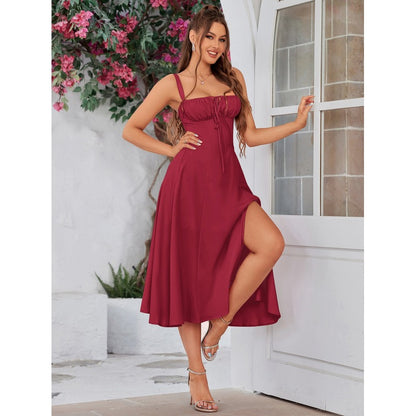 Vela™ - Cami-kjole med rynket bryst og slids i låret