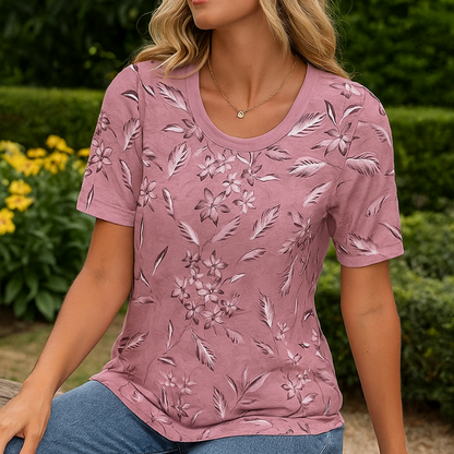 Vintage T-shirt med blomsterprint