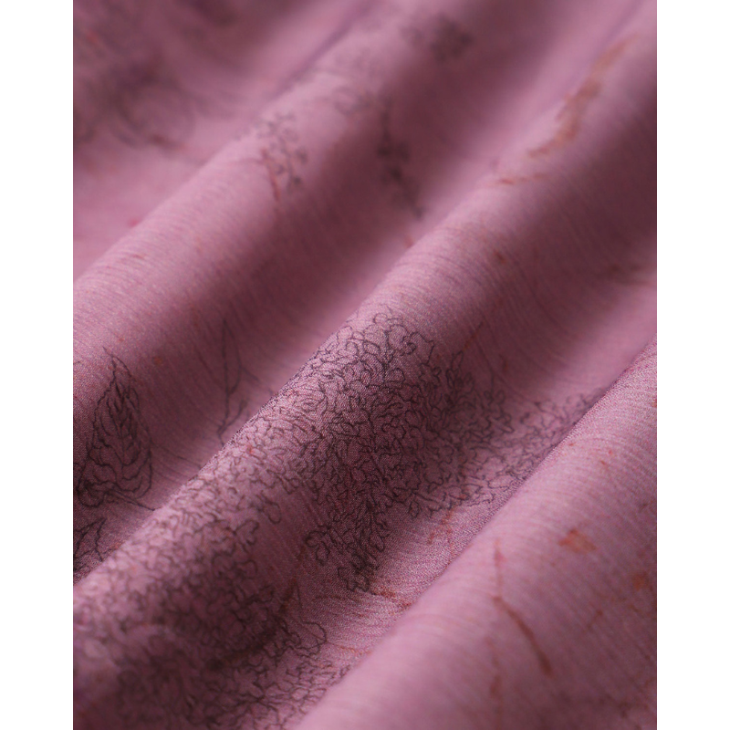 Emil™ - Lilla blomstret midikjole med flæser og bindebånd