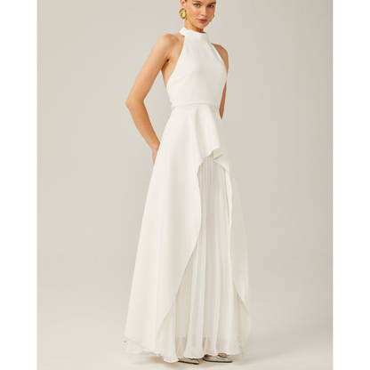 Inés™ | Lagdelt halterneck-kjole