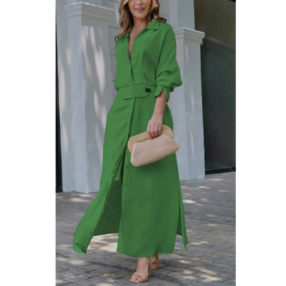 Jeanette™ | Maxikjole med V-hals