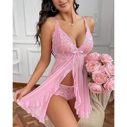 Elva™ | Forførende mesh nattøj med blonde detaljer