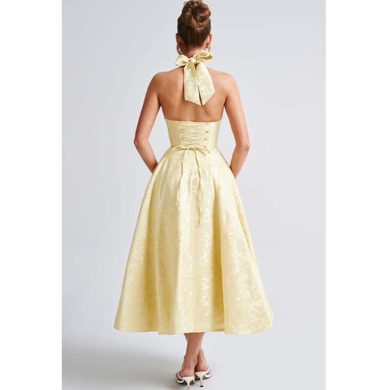 Ara™ | Midi-kjole med halskraveudskæring