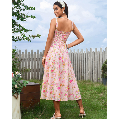 Vela™ - Cami-kjole med rynket bryst og slids i låret