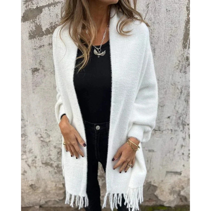 Aurora™ | Afslappet langærmet kappe med frynser