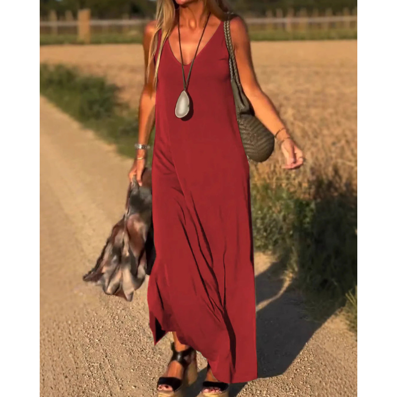 Evelyne™ - Elegant lang ærmeløs kjole