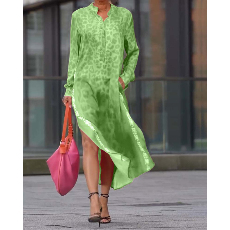 Marit™ - Langärmeliges Kleid mit Leopardenmuster