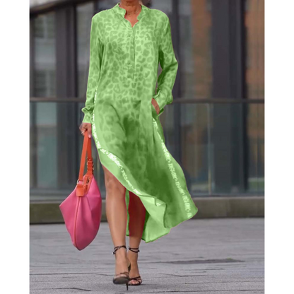 Marit™ - Langärmeliges Kleid mit Leopardenmuster