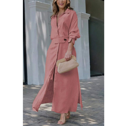 Jeanette™ | Maxikjole med V-hals