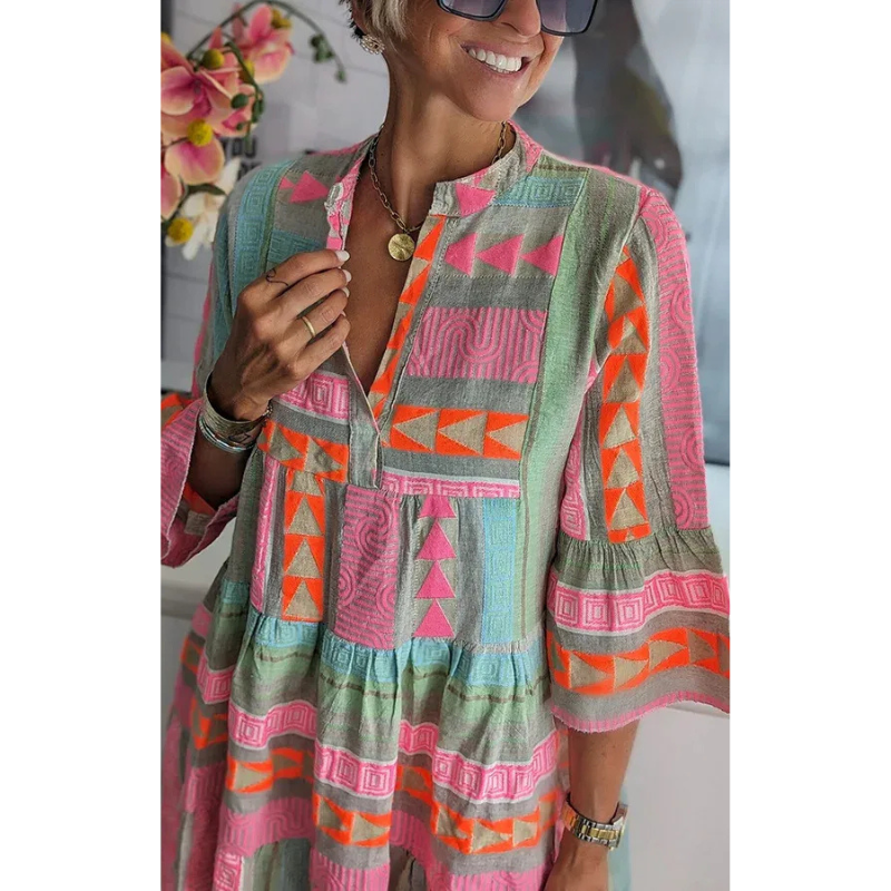 Juliane™ - Boho swingkjole med lag på lag