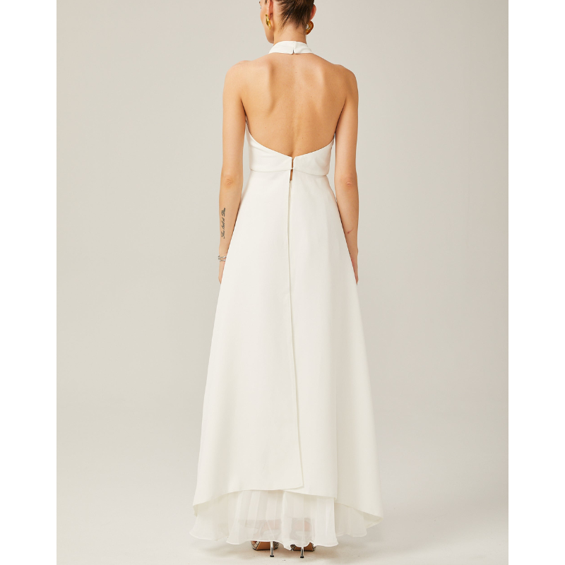 Inés™ | Lagdelt halterneck-kjole