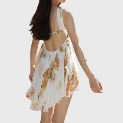 Asny™ | Chiffon minikjole med blomsterprint