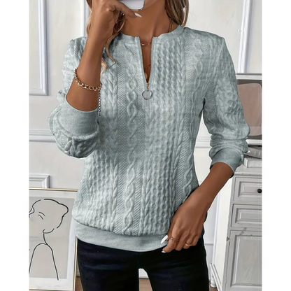 Susan™ | Sweater med lynlås