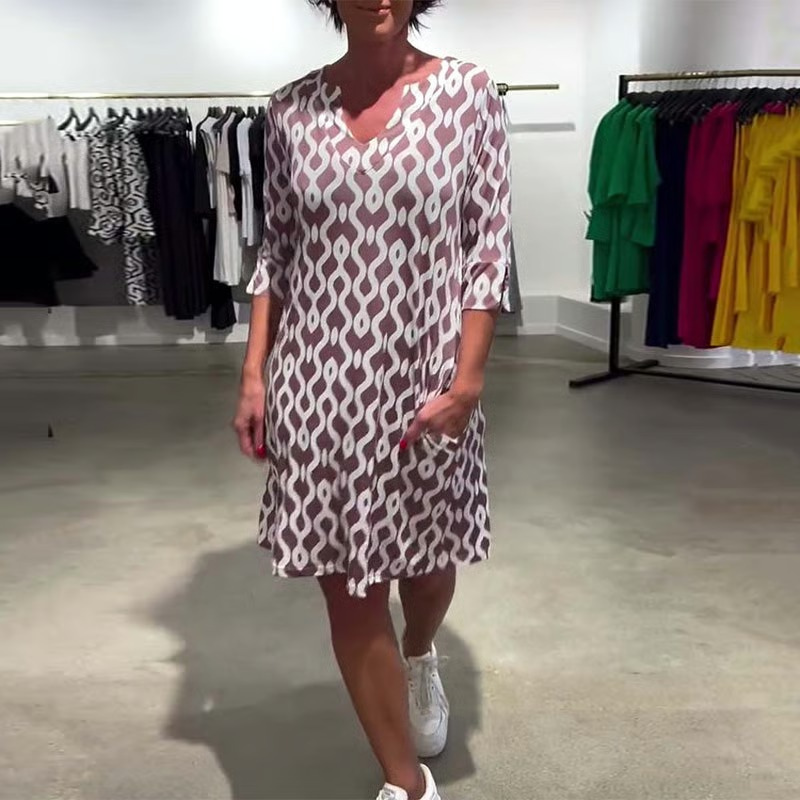 Iris™ - Behagelig printet kjole