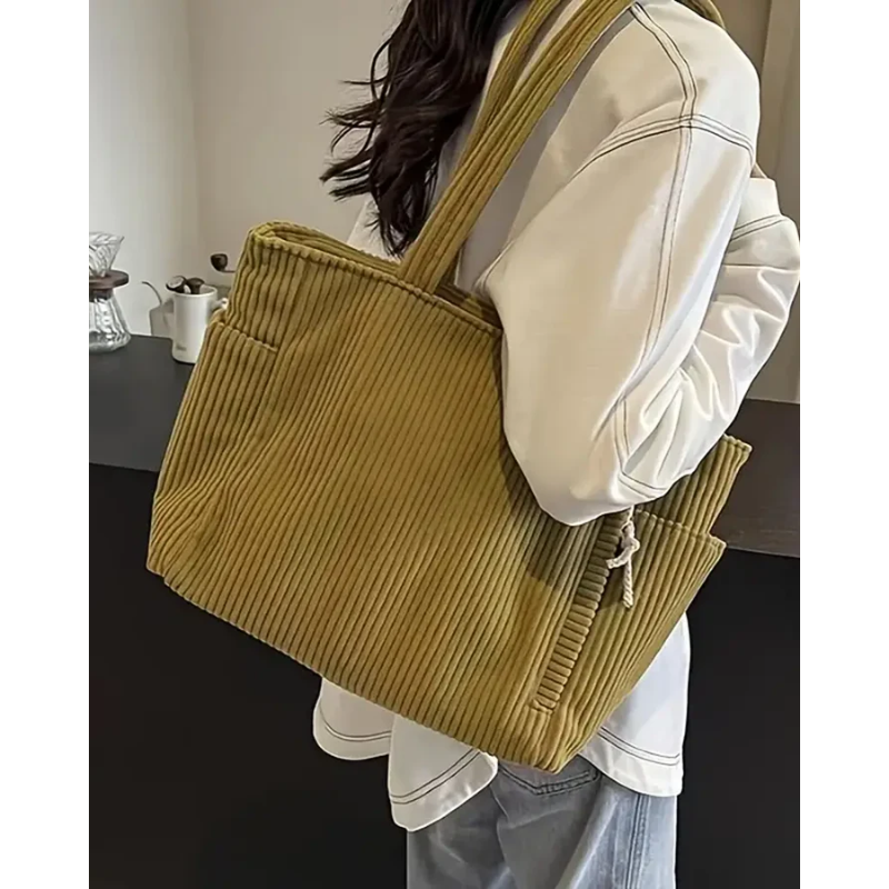 Tilda™ - Ribbet tote bag med snoretræk