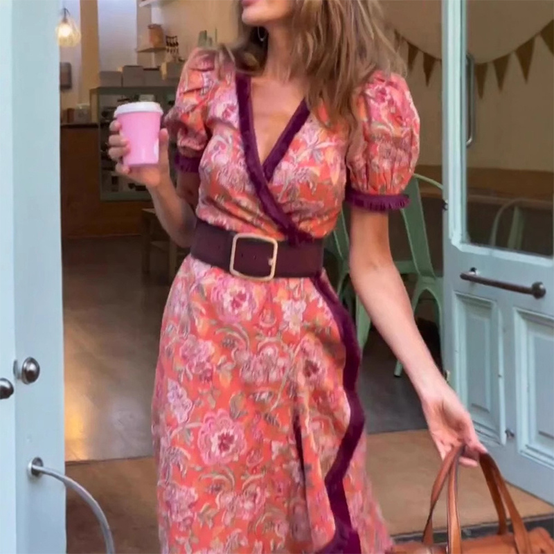 Lotte™ - Elegant lyserød maxikjole